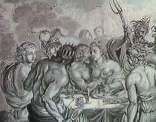 'Le Festin des Dieux' Ecole Anvers 1640 Coll. privée